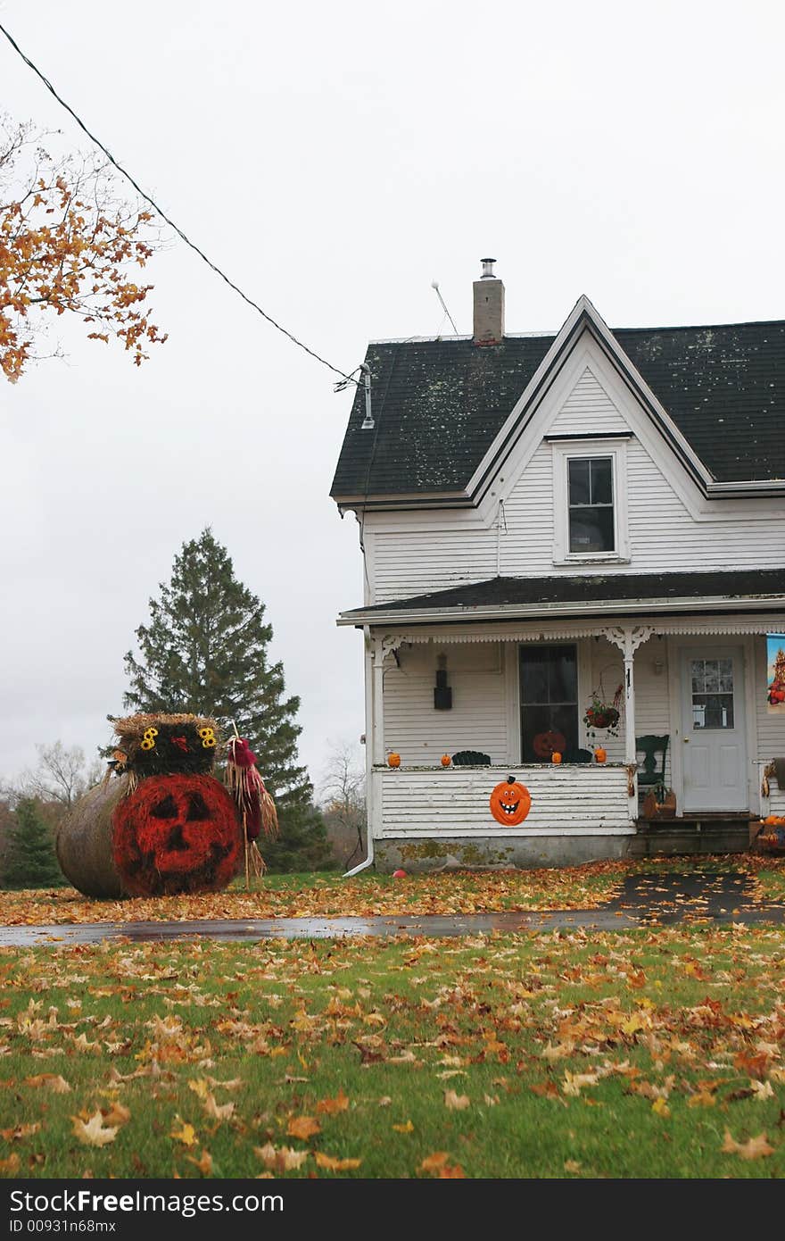 House and garden decorated for halloween. House and garden decorated for halloween