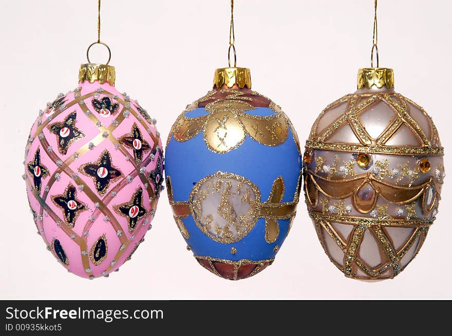 Beautiful christmas balls in white background