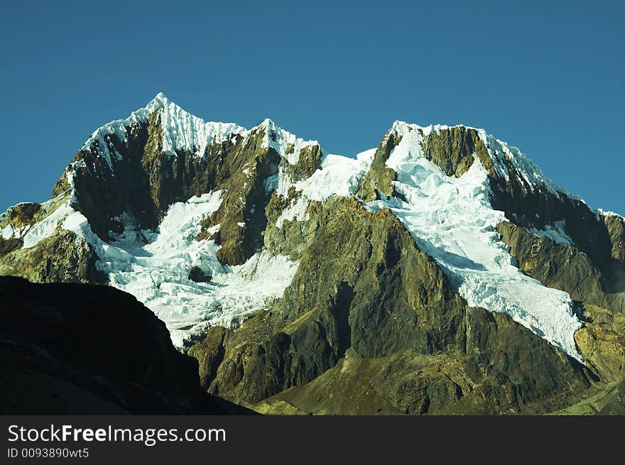 Rock and snow in Cordilleras mountain. Rock and snow in Cordilleras mountain