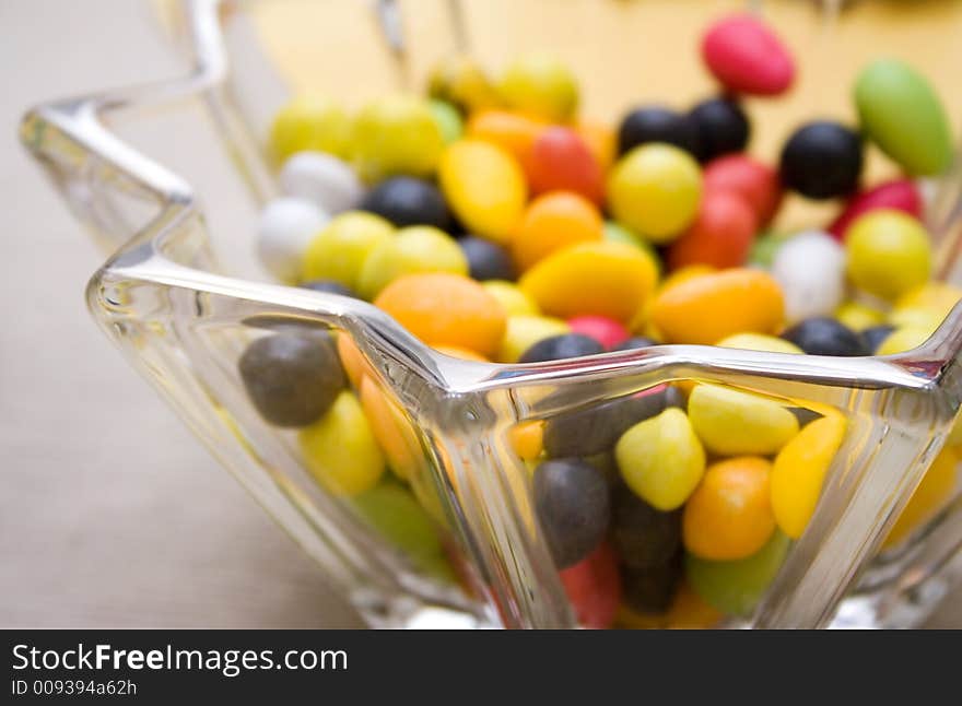 Easter candy in star shaped glass bowl