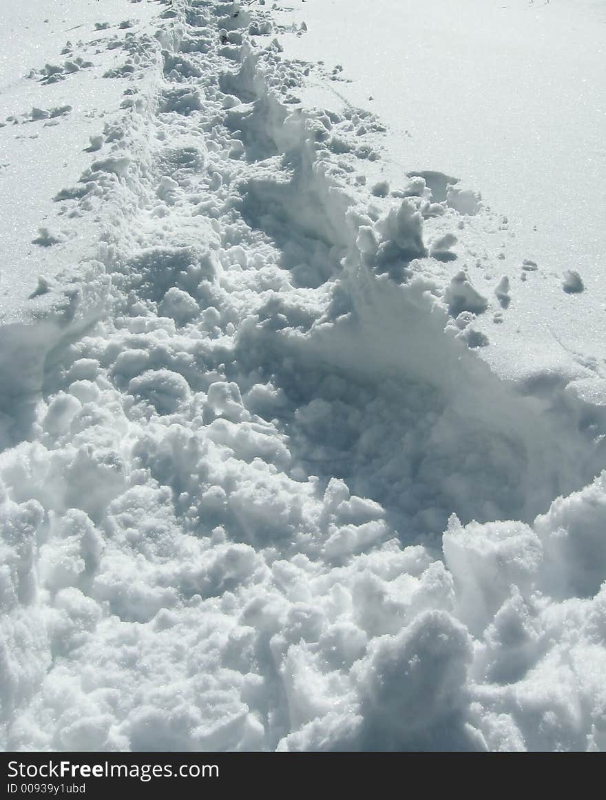 Winter snowcovered trail-way for background. Winter snowcovered trail-way for background