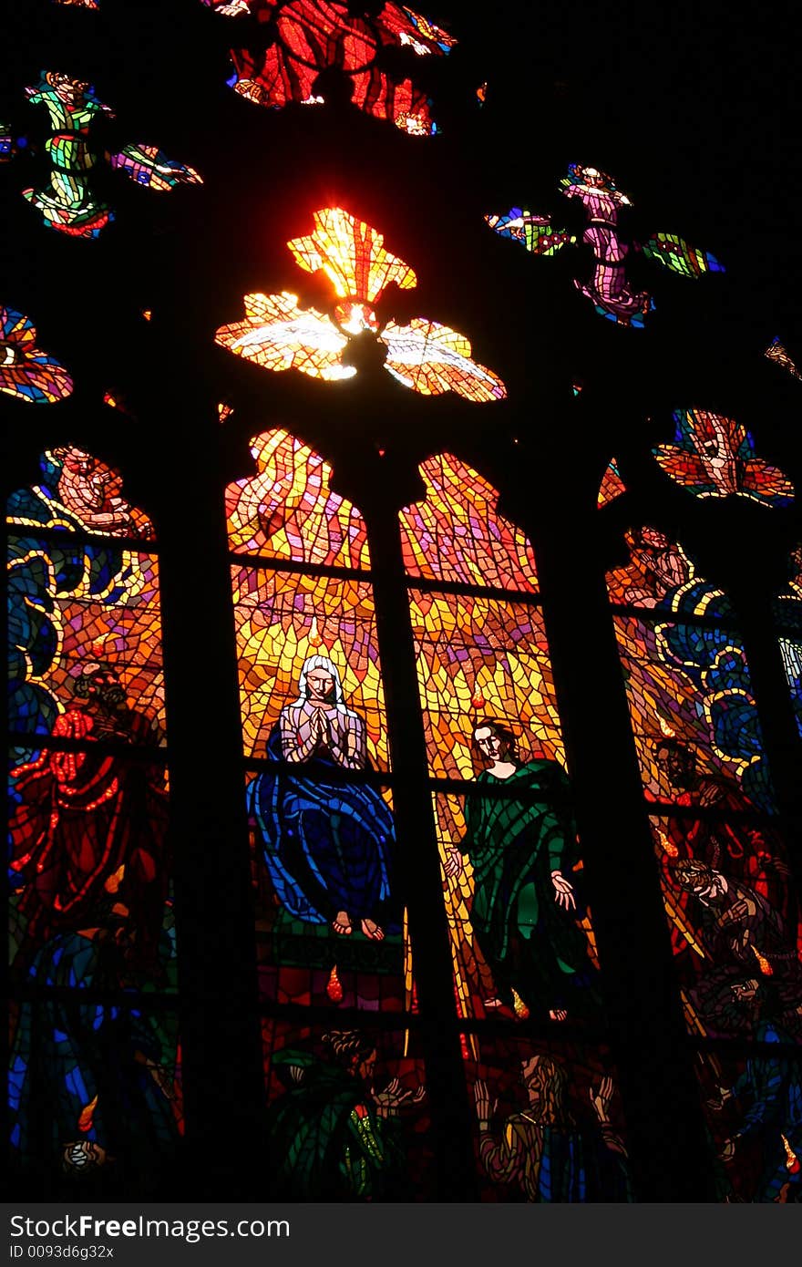 Stained Glass Window in the Prague Cathedral