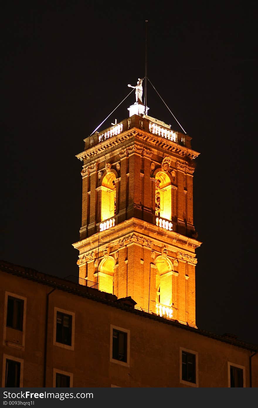 Bell tower at night - Rome. Bell tower at night - Rome