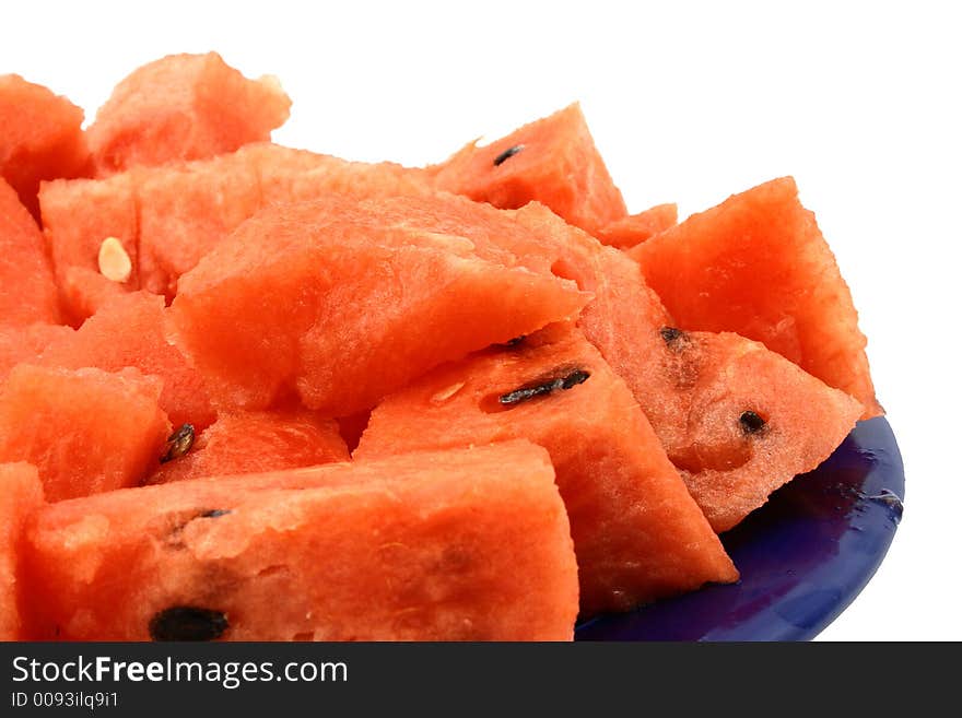 Cut watermelon on the plate