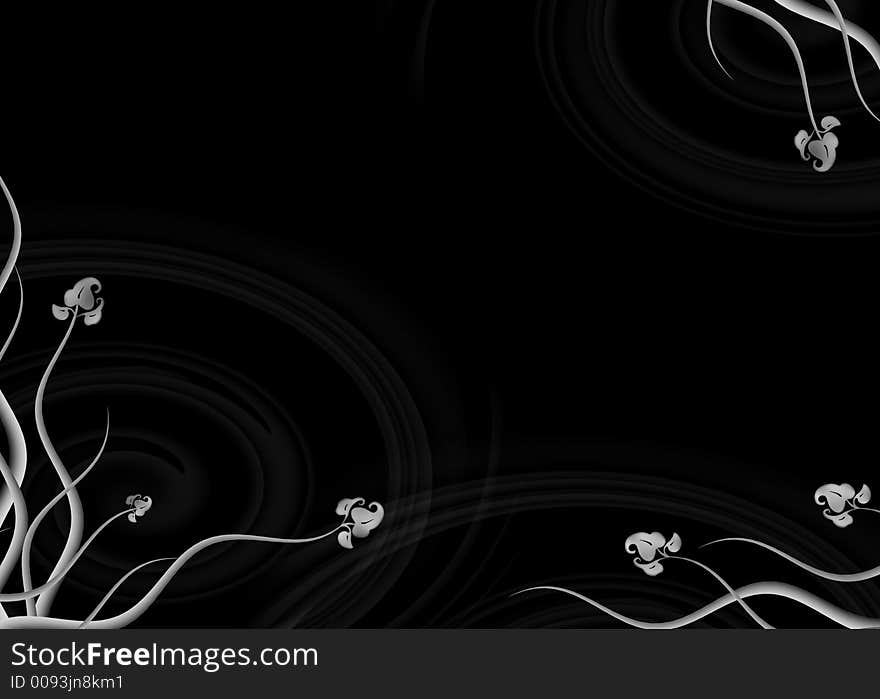 Black and white background of love with ornaments and hearts. Black and white background of love with ornaments and hearts