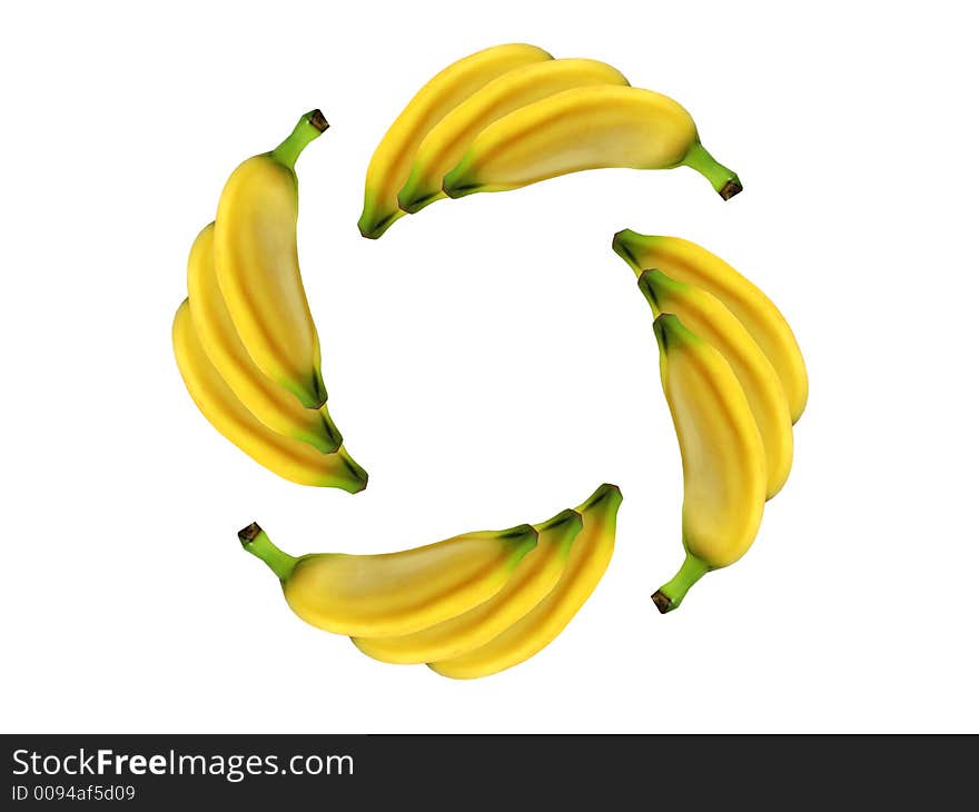 Circle of bananas concept image of fruit. Circle of bananas concept image of fruit