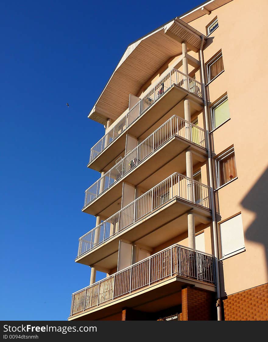 Many difference balconies, city live