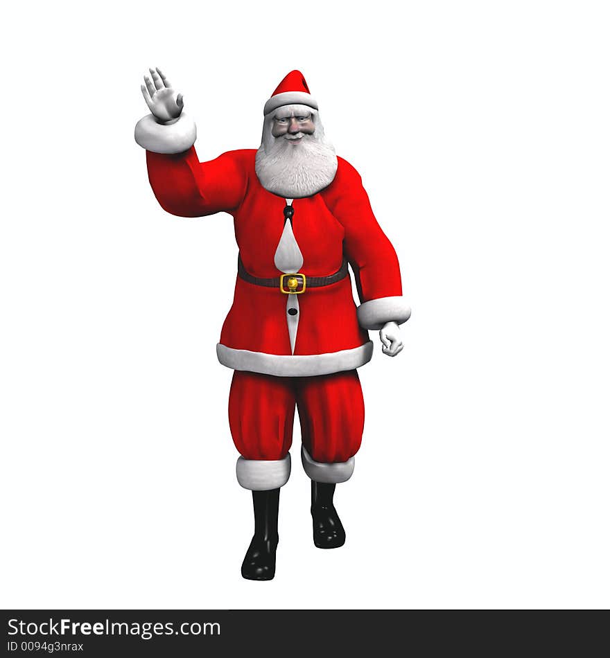 Santa Waving - Isolated