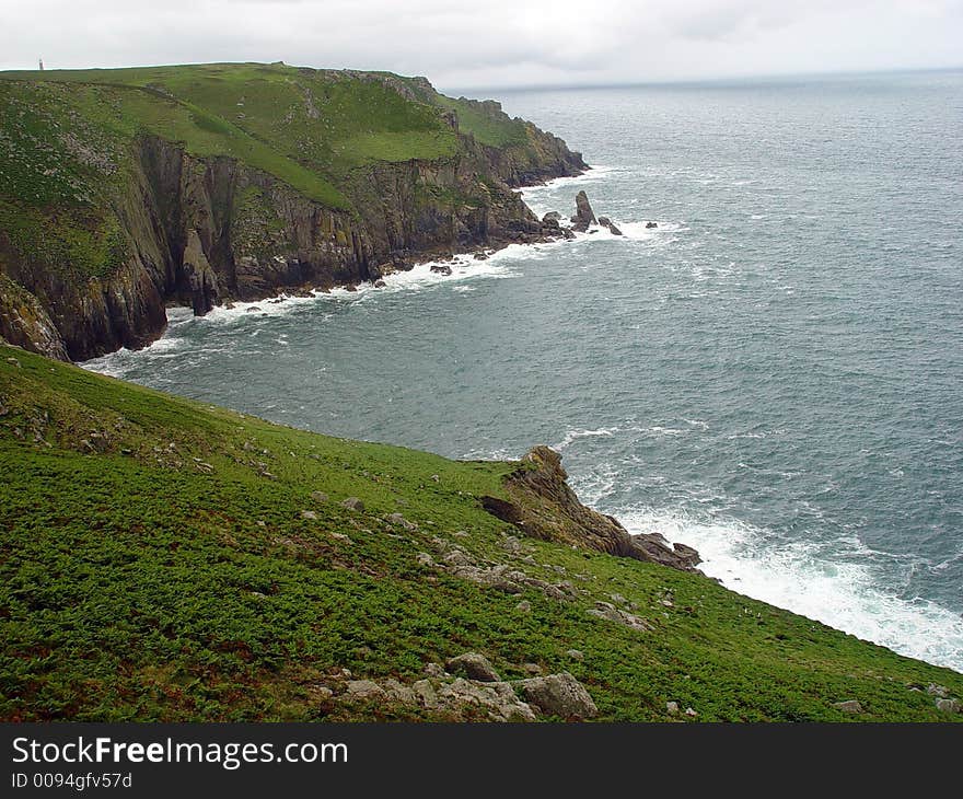 Coastline with cliffs, Lundy Island, UK. Coastline with cliffs, Lundy Island, UK