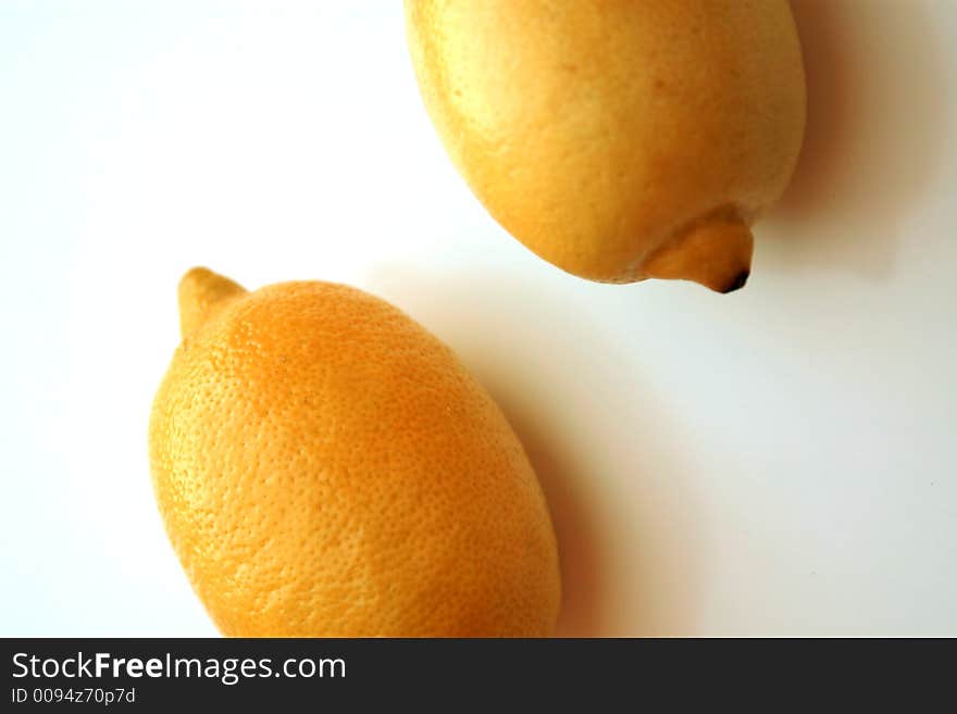 Lemons on a white background