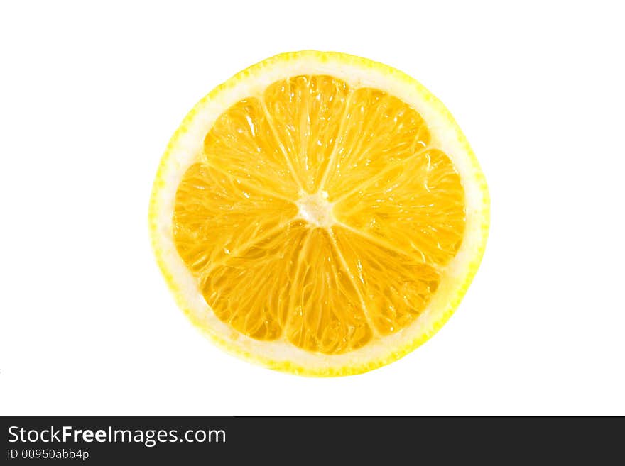 Lemon on a white background.