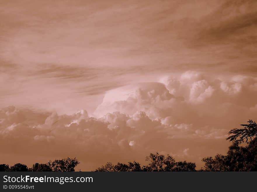 Loads of billowy clouds in different patterns and colors. Loads of billowy clouds in different patterns and colors.