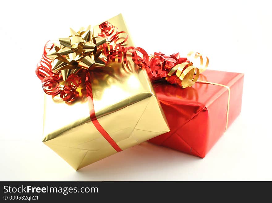 Presents on a white background