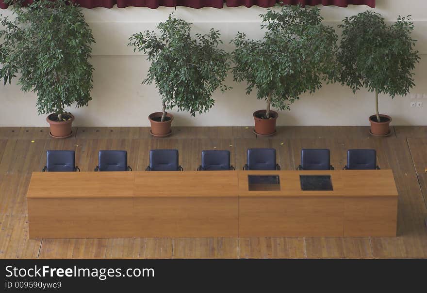 Podium in a High-school auditorium