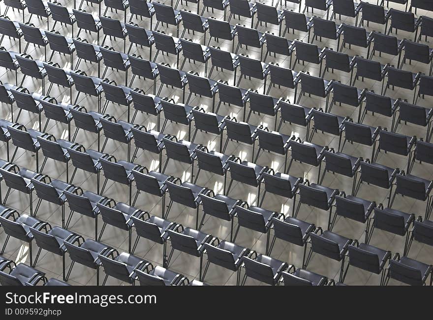 Chairs in a Highschool auditorium