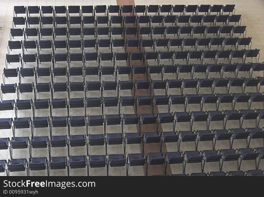 Chairs in a Highschool auditorium