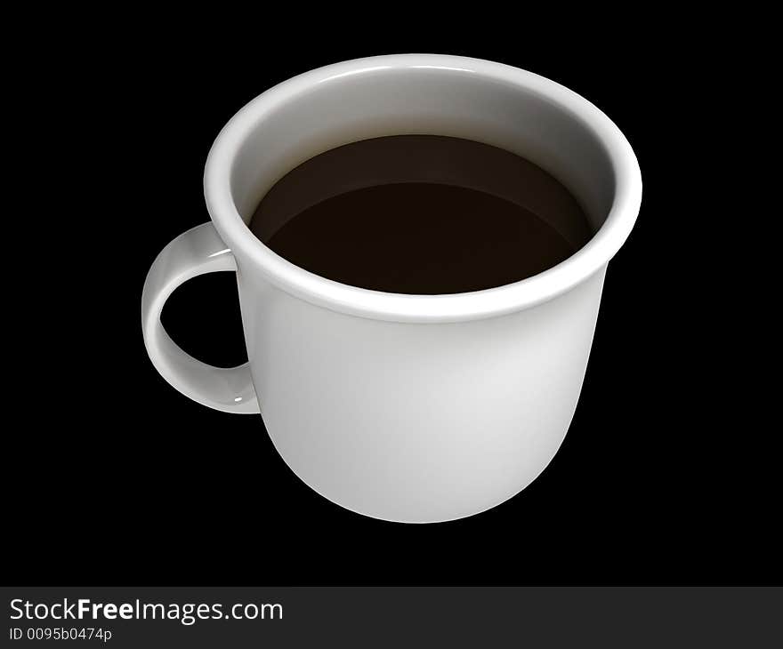 White cup of black Coffee