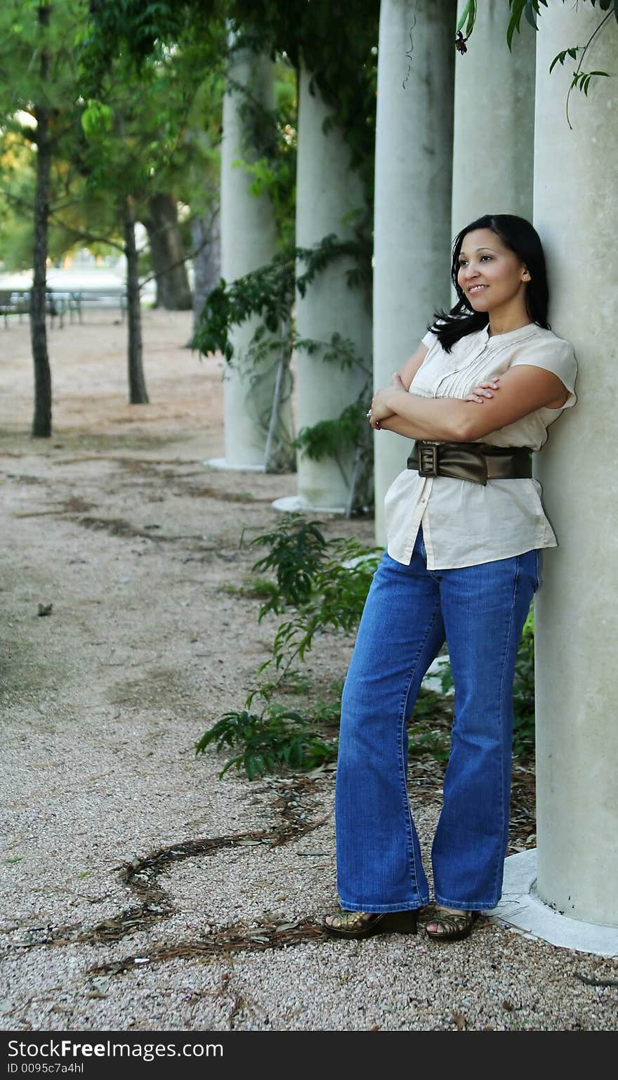 Girl Posing With Pillar (Multiuses) 6