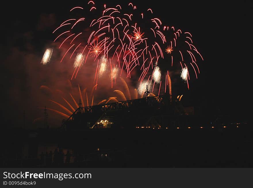 Detail of a festival of pyrotechny. Detail of a festival of pyrotechny