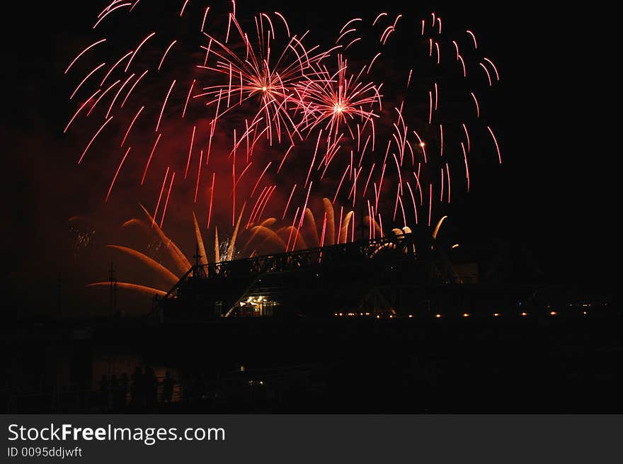 Detail of a festival of pyrotechny. Detail of a festival of pyrotechny