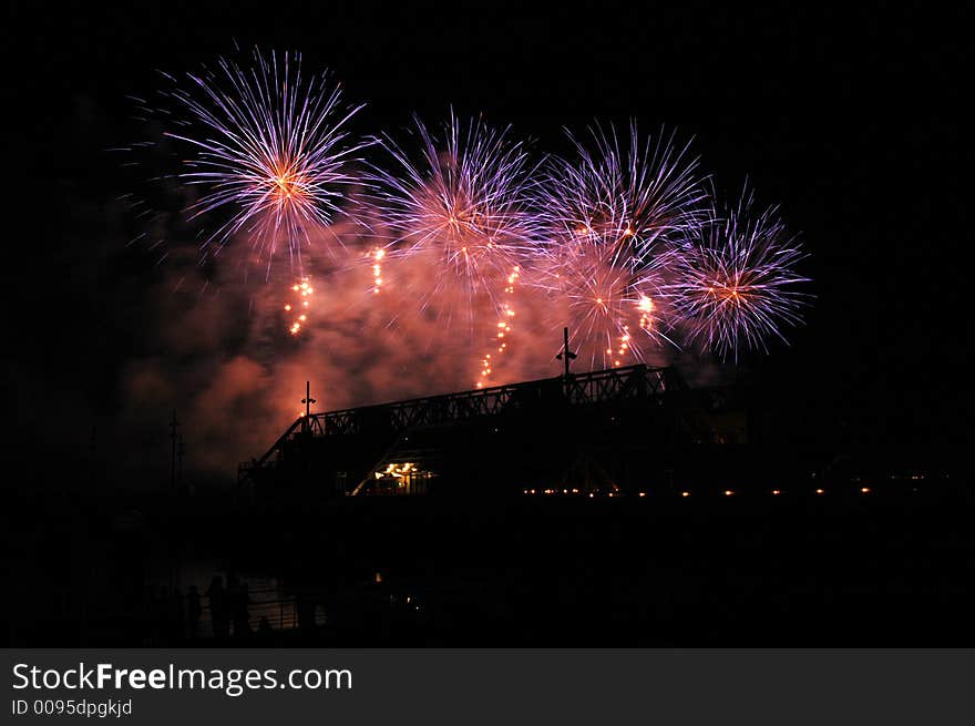 Detail of a festival of pyrotechny. Detail of a festival of pyrotechny