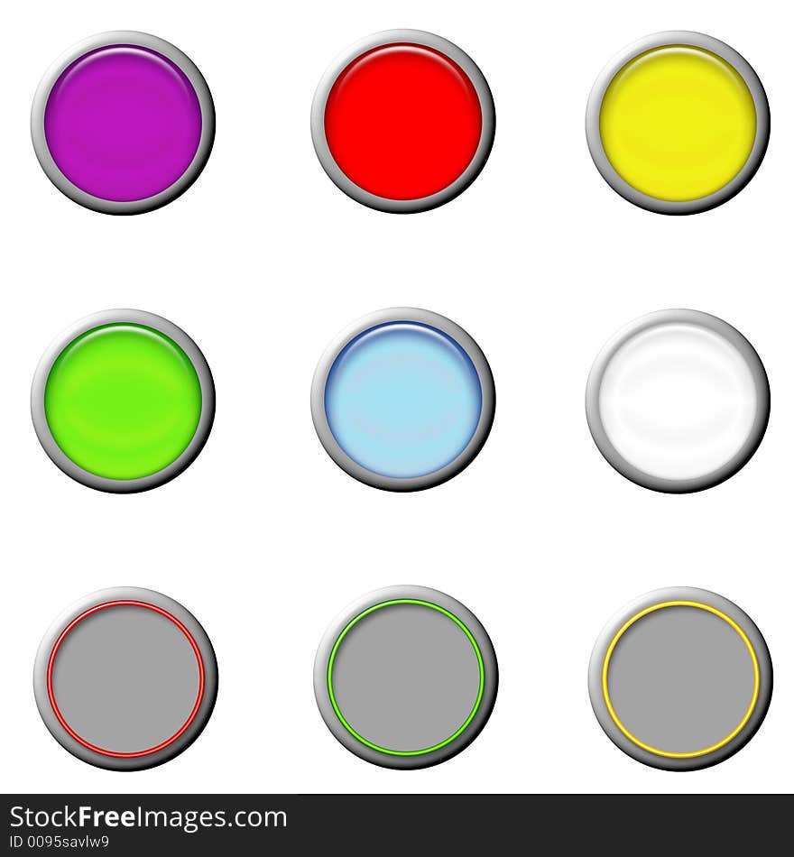 Set glass buttons