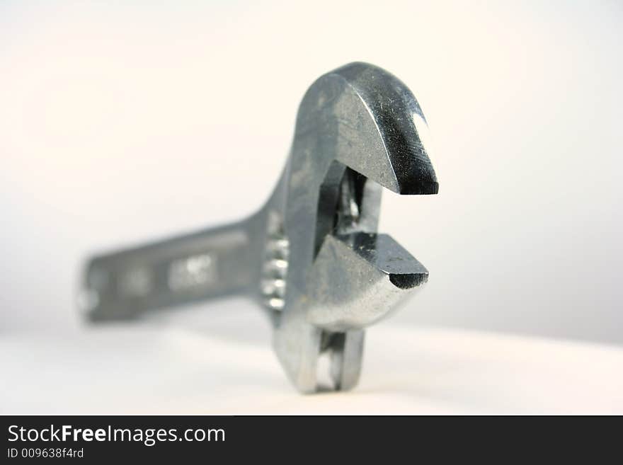 Metal Adjustable Wrench on a white background. Metal Adjustable Wrench on a white background