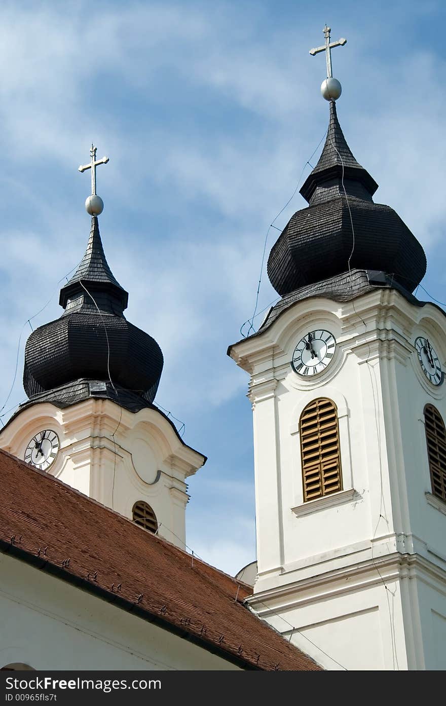 Domes of the cathedral at Tihany, Hungary. Domes of the cathedral at Tihany, Hungary.