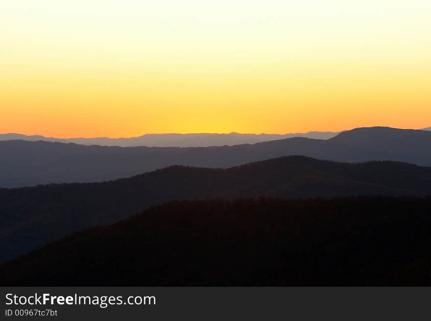 View of blue ridge mountains from skyline drive. View of blue ridge mountains from skyline drive