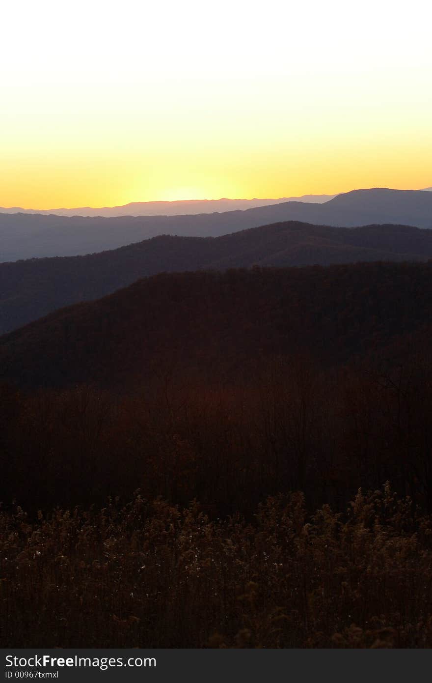 View of blue ridge mountains from skyline drive. View of blue ridge mountains from skyline drive