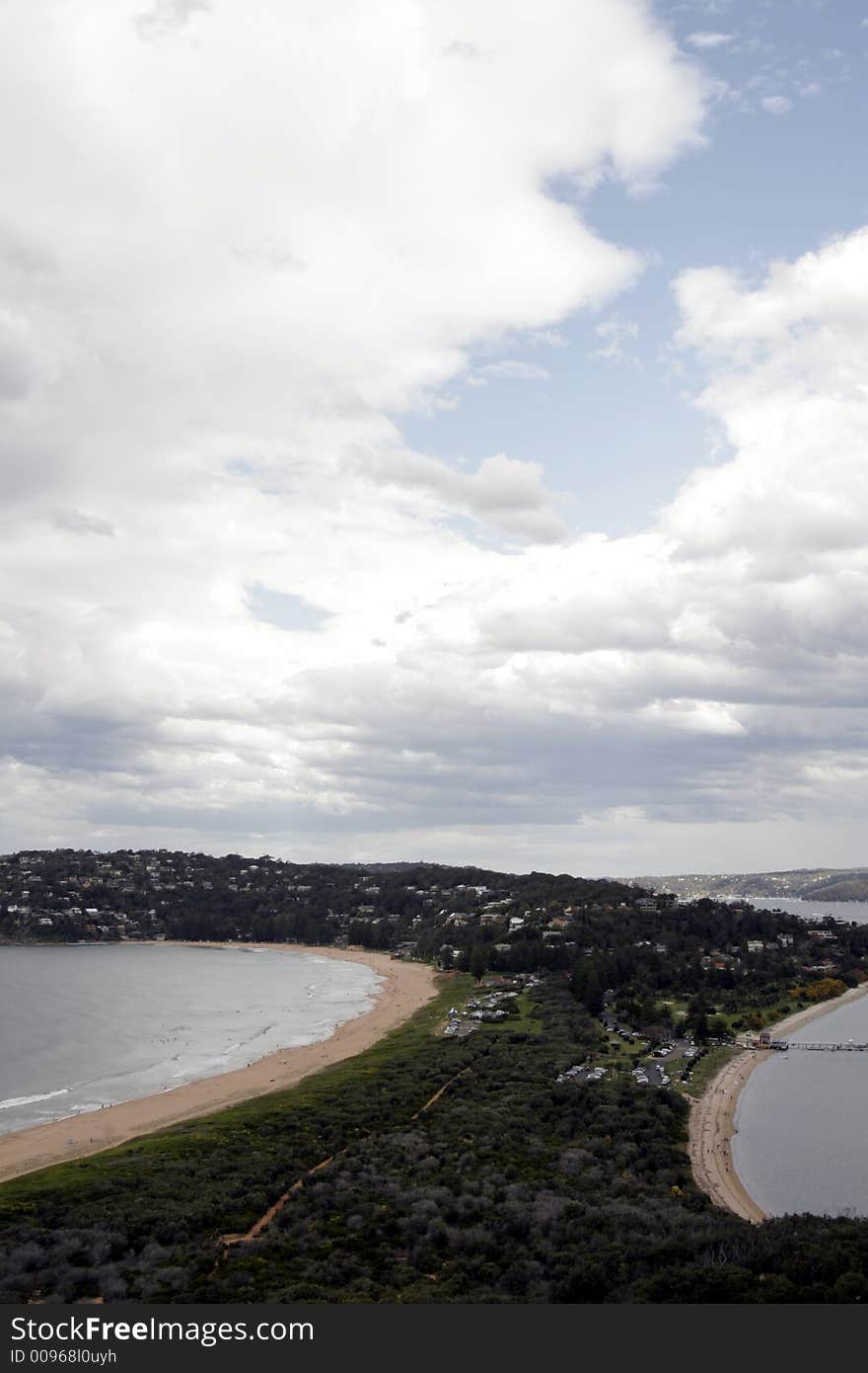 Cloudy Palm Beach At The Pacific Ocean, Sydney, Australia