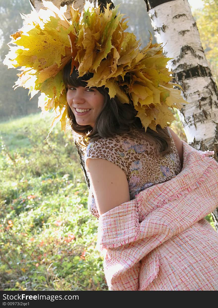 Young beatiful woman in the forest. Young beatiful woman in the forest