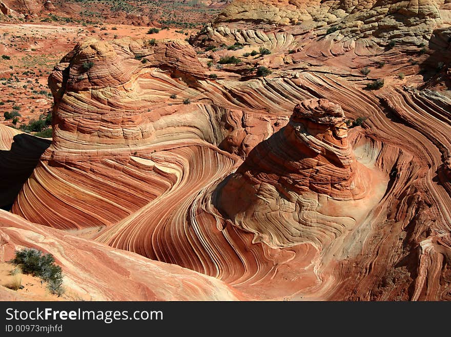 Unique Sand Stone Swirl Formations