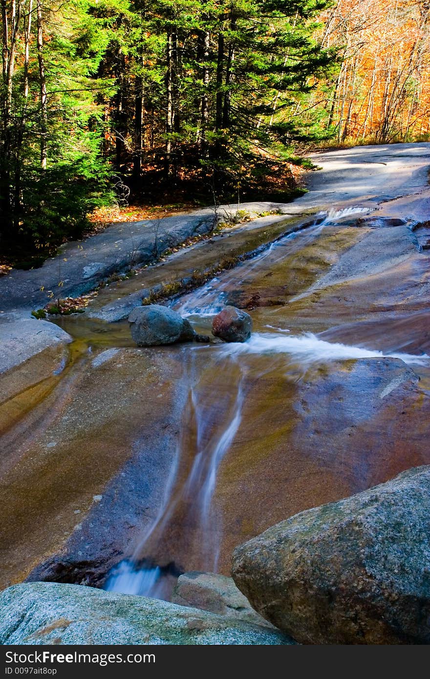 River flowing over rock ledge. River flowing over rock ledge