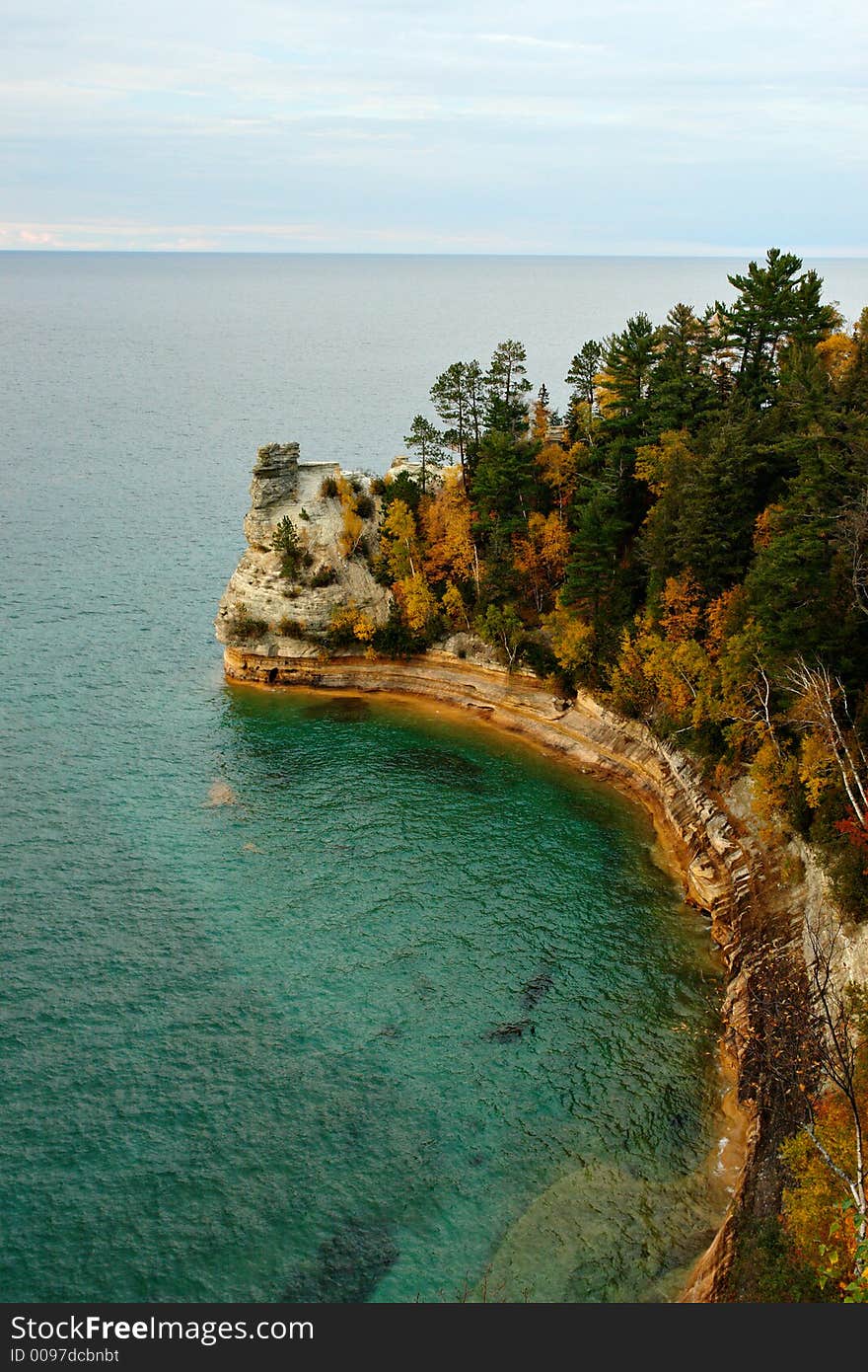 Miners castle in fall at sunset