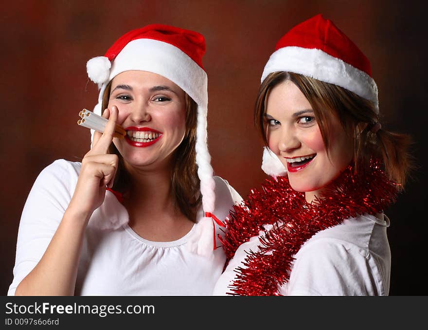 Two santa girls