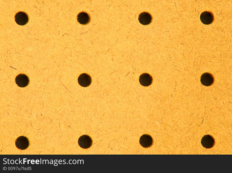 Blank pegboard close up