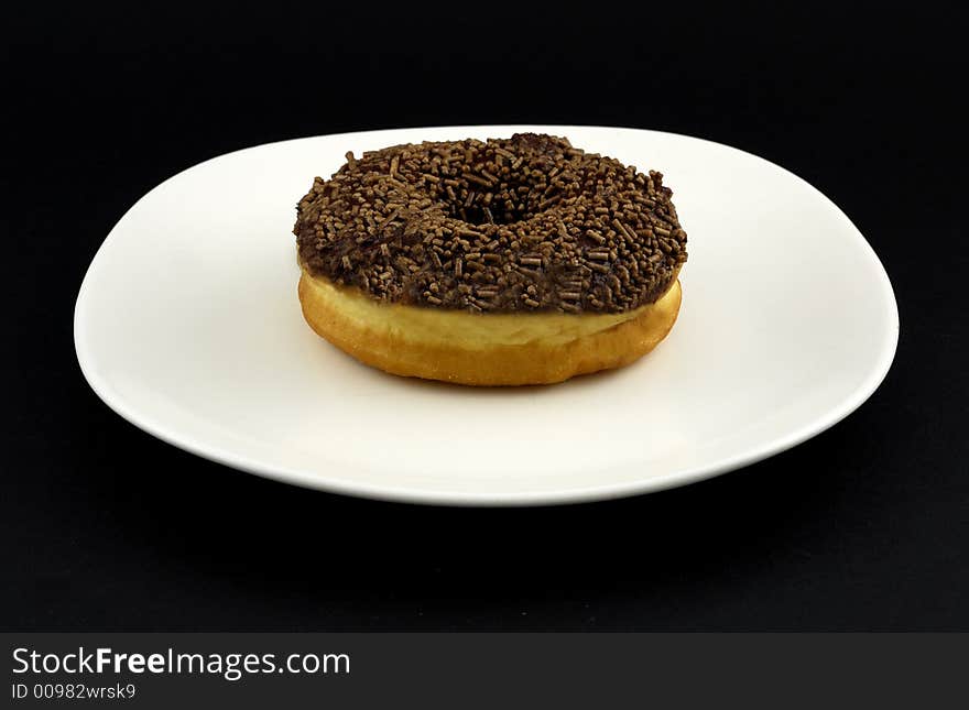 Doughnut on a plate