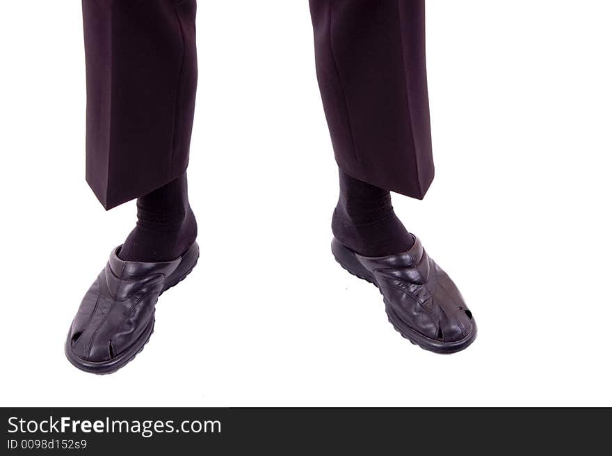 Photo of a business man feet...isolated on white