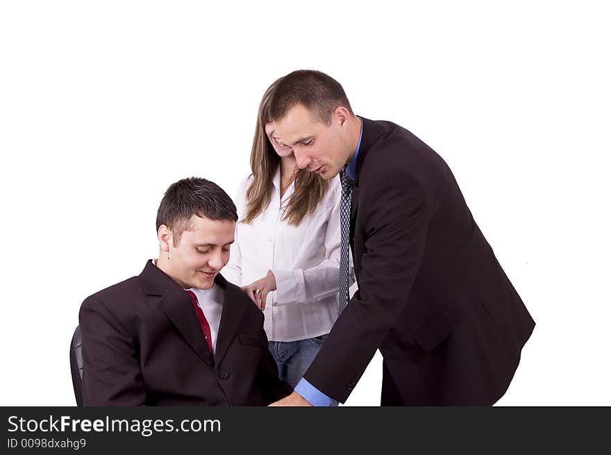 Photo of a three young business people. Photo of a three young business people...