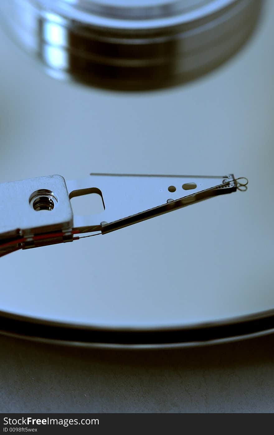 Hard disc. Focus on heads.Macro. Hard disc. Focus on heads.Macro.