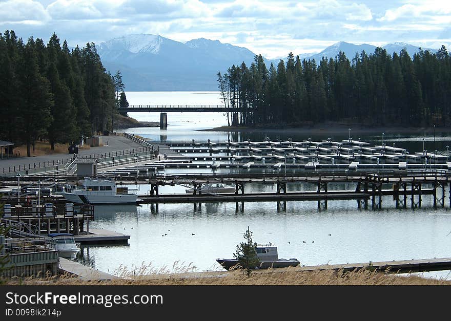 Boat docks in Yellowstone National Park. Boat docks in Yellowstone National Park