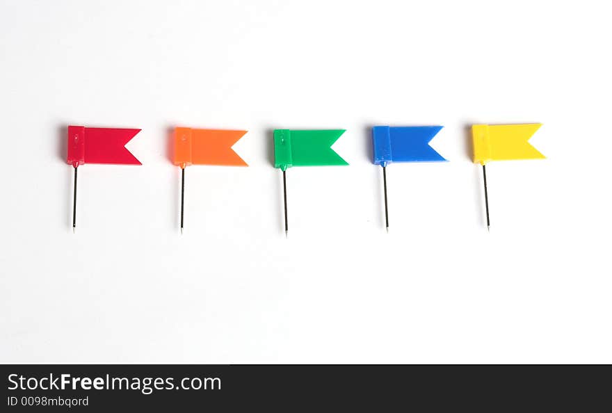 Colored flags for business note. Colored flags for business note