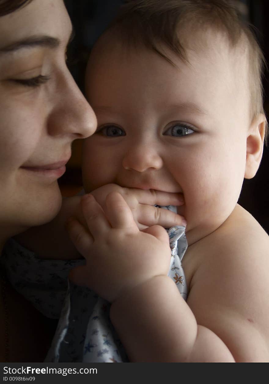 Mother and the son portraits