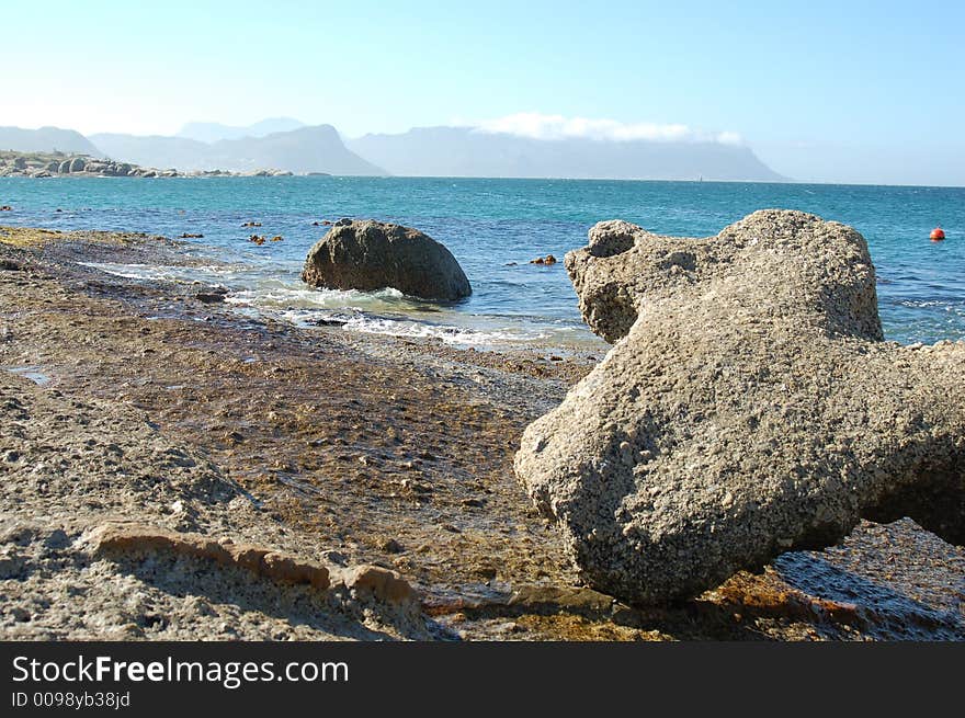 Boulders Beach in Capetown area, South Africa. A peculiar stone arrangement.