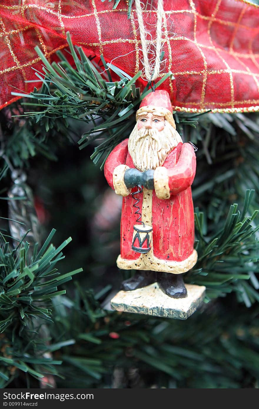 Santa Christmas decoration on a tree