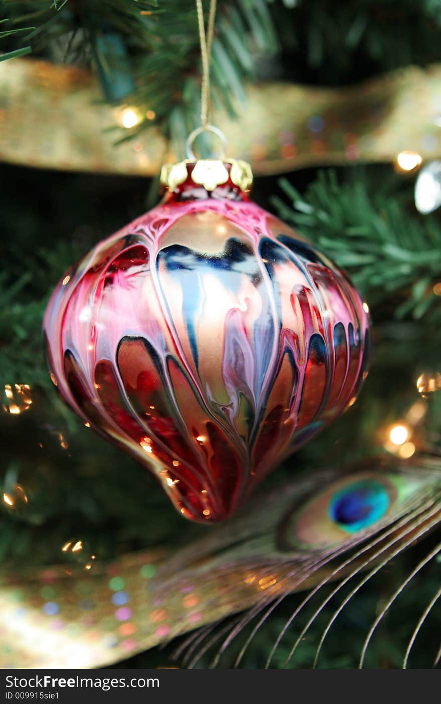 Glass ball Christmas decoration on a tree