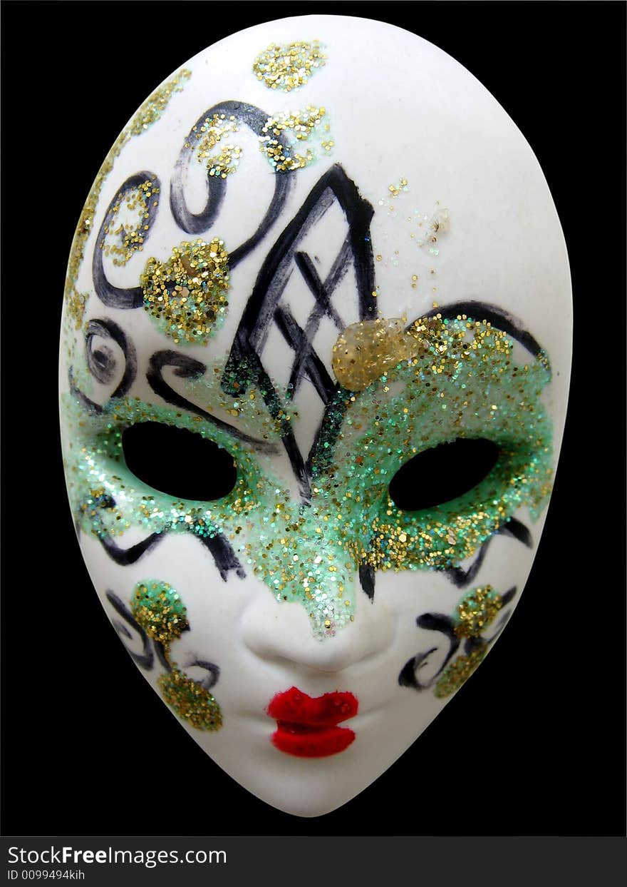 Mask on black background. Contains clipping path.