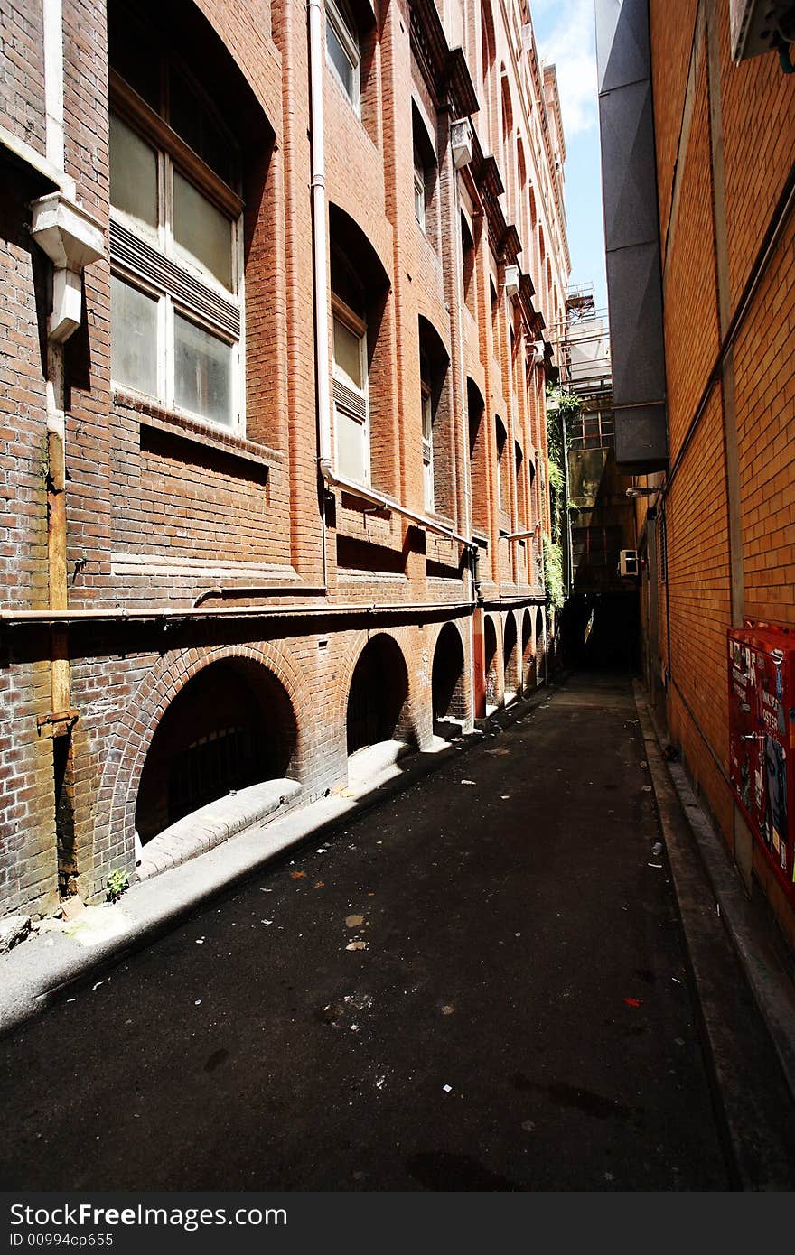 Mysterious and narrow hallway in Chinatown, brisbane, australia. Mysterious and narrow hallway in Chinatown, brisbane, australia