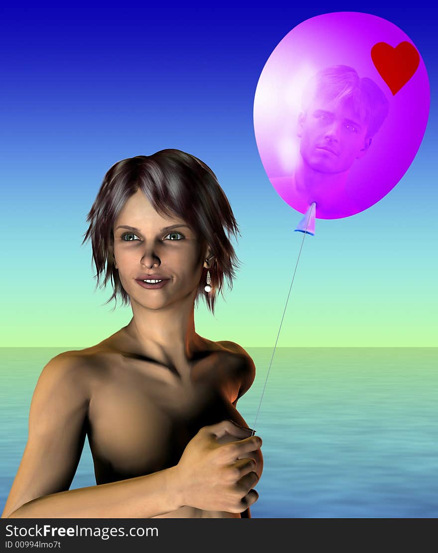 The girl with a balloon